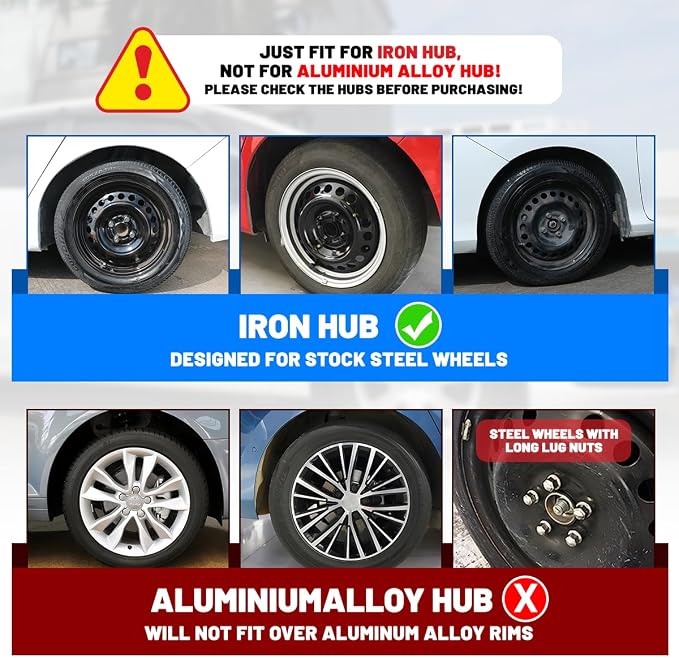 4-Pack 13 Inches Wheel Rim Cover Hubcaps,Redesign Fashion Style Replacement Hubcaps,Car Truck SUV Hub Accessories,Black&White&Lacquer