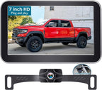 Backup Camera 7-Inch Monitor Truck: 2K USB Plug-Play Easy Set up No Glare-Led Lights Car Rear View Camera Clear Night Vision Reverse Camera DIY Parking Line - A23