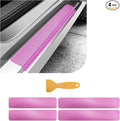 4 PCS Car Door Sill Protector, 3D Carbon Fiber Auto Door Entry Edge Guard Protection Trim, Anti-Scratch Threshold Cover Strips, Sill Protection Sticker for Car SUV Truck (Pink)