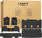 Floor Mats & Cargo Liner 2015-2020 & Only 7/8 Seats (Not for 9 Seats) for Chevrolet Chevy Tahoe/GMC Yukon(Only Yukon, Not Fit Yukon XL), All Weather TPE Custom Fit Car Floor Liners