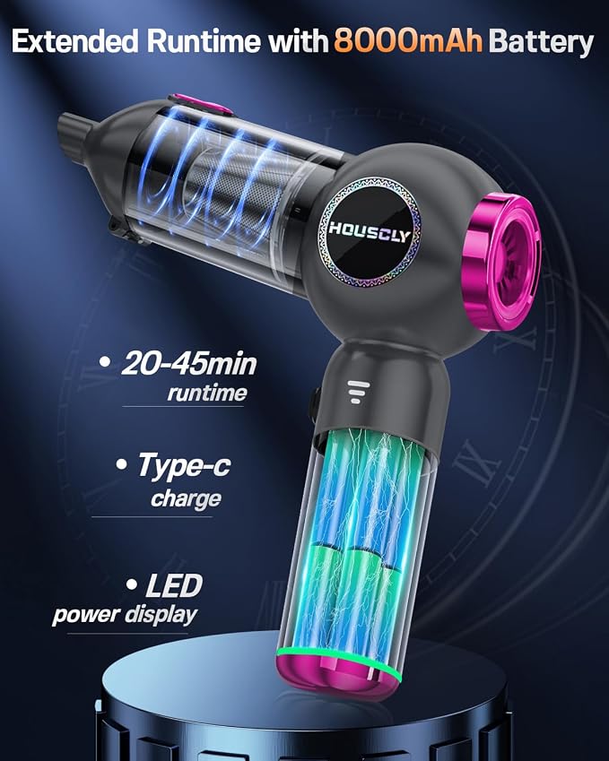 Handheld Car Vacuum Portable Cordless 25000Pa High Power Small Mini Hand Vacuum Rechargeable 4-in-1 Wireless Handheld Vac for Car Office Desktop Home Cleaning Ideal Gifts for Men & Women