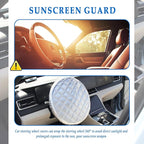 Car Steering Wheel Cover Sun Shade,Aluminum Film Car Wheel Cover for Thermal Insulation & Cooling,3-Layer Thickened Steeringwheel Covers Fits 15.75" Diameter Cars Steering Wheels (Aluminum Foil)