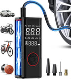 Tire Inflator Portable Air Compressor, Cordless Air Pump for Car Tires with Pressure Gauge, Battery & 12V DC Dual Power Bike Tire Pump, 150PSI Portable Tire Inflator for Car, Motorcycle, Bicycle, Ball