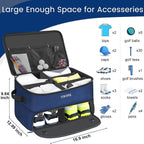 2 Layer Golf Trunk Organizer, Golf Gifts for Men with Separate Ventilated Compartment for 2 Pair Shoes, Waterproof Car Trunk Locker for Balls, Tees, Clothes, Gloves, Gifts for Golfers