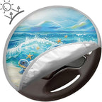 Beach Sea Turtle Steering Wheel Cover Sun Shade Aluminum Foil Auto Interior Protector Block UV Rays Cool in Summer,Vehicle Accessories Universal for Women Men