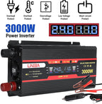 3000 Watt Power Inverter with LED Display,Dual AC Outlets,USB Port, 24V DC to 110V AC Converter Car Power Inverter for Vehicles, Car, RV, Truck, Off Grid Solar System, Outdoor Camping