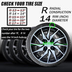 Hubcap Wheel Cover Replacement R14 Hub Caps Universal-Fit Steel Wheel Rim Cover ABS Material Exterior Accessories for Car Truck SUV -Set of 4（14-inch，Silver-Black）