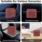 Car Trash Can with Lid, Bling Crystal Mini Vehicle Trash Bin Car Dustbin Garbage Organizer, Automotive Garbage Can Bin Trash Container for Auto Cars, Home, Office - Red …