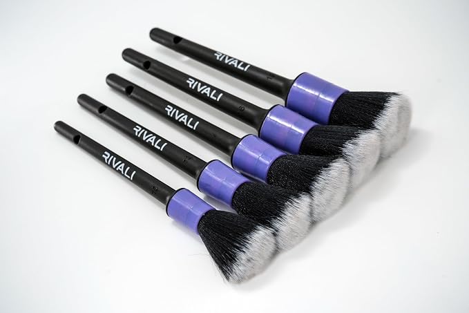 Car Care Premium 5-Piece Interior Detailing Brush Set - Ultra Soft Scratch-Free Brushes for Leather, Alcantara, Dashboards, Air Vents & Screens - Professional Car Interior Cleaning Kit