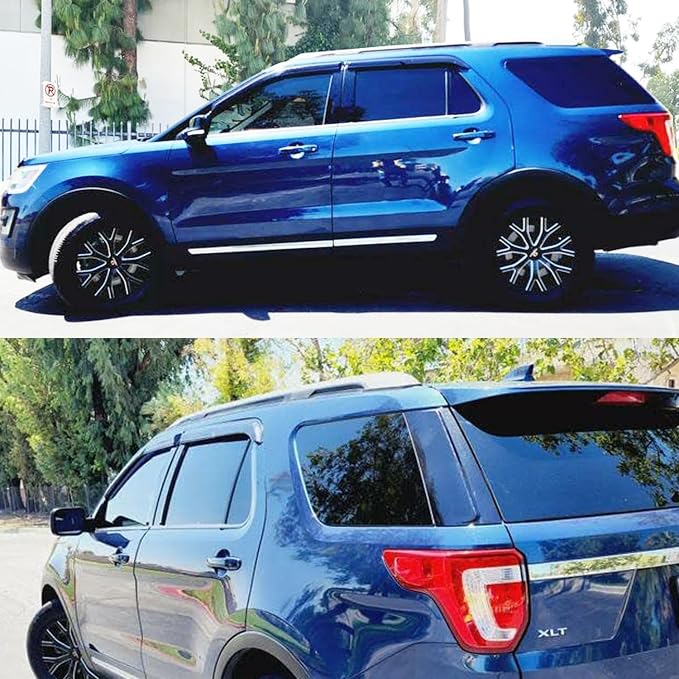 Side Window Visors rain Guards Vent Deflectors Compatible with Ford Explorer 2011-2019, Vent Deflector Window Rain Guard Sun Shade Visors, Car Accessories 4PCS 94293