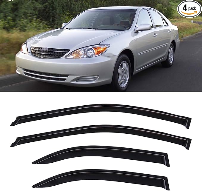 Window Visors Rain Guards Shield for 2002-2006 Toyota Camry, Out-Channel Window Vent Wind Deflectors Visors Shades for 02-06 Camry