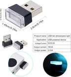 4Pcs Ice Blue USB Car Interior Atmosphere Lamps, Universal Mini Led USB Lights for Car Decoration, Lighting