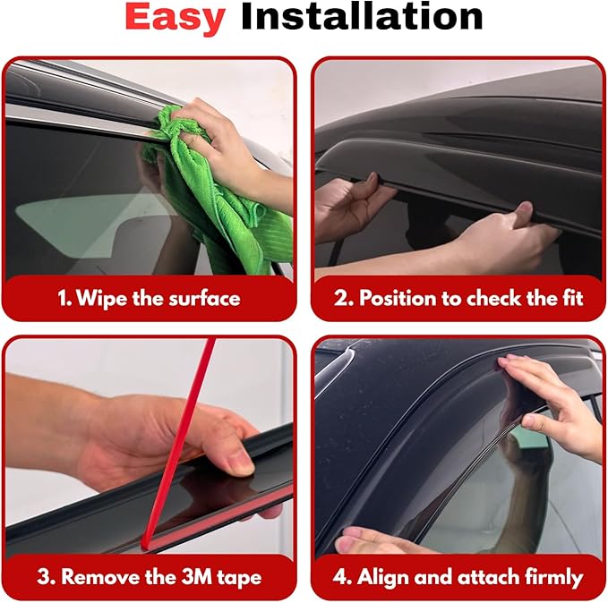 KPY Rain Guards Fit for 2018-2024 BMW X3, Out-Channel Window Visors Vent Wind Deflectors 4PC, Car Accessories for 18-24 BMW X3