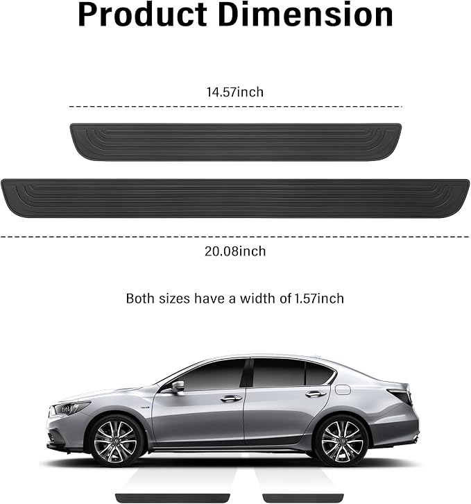 4PCS Car Door Sill Protector,Anti-Scratch & Waterproof Car Door Sills Scratch Protection,Universal Car Exterior Accessories Automotive Door Entry Guard for Car,Truck,SUV (Black, Width 1.57")