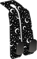 1 Pack Car Seat Headrest Hooks for Purses and Bags White Stars and Moons Bag Purse Holder for Car with Double Metal Hooks Car Purse Hanger Hanging Accessories