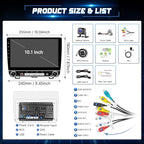 4+64G Car Radio for Honda CRV 2007-2011 Stereo with Wireless Carplay Android Auto, 10.1'' Touchscreen for Honda CRV GPS Navigation Bluetooth WiFi Rear Camera FM Mirrorlink Split Screen SWC