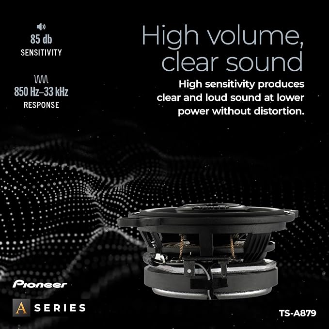 A-Series Plus TS-A879 3.5” 2-Way Speakers (Pair) – 100W RMS, 450W Max, Balanced Sound + Smooth Treble, Great Stock Replacement, Easy Installation