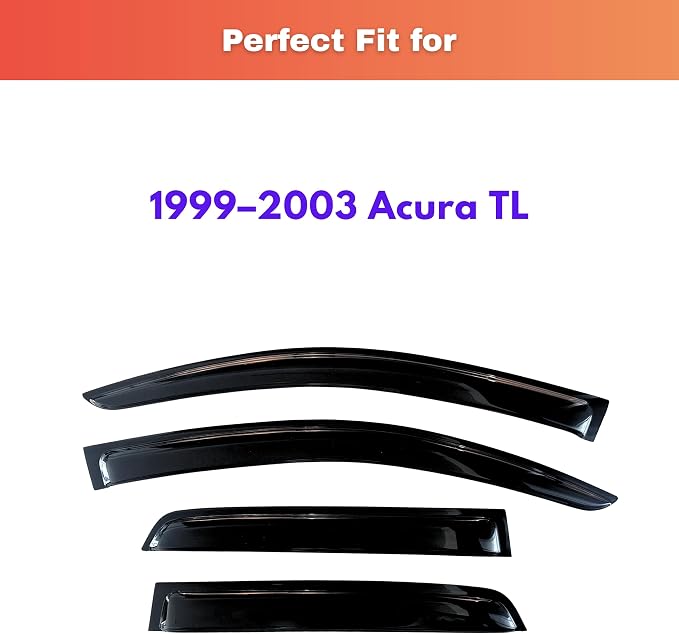 KPY Rain Guards Fit for 1999–2003 Acura TL, Out-Channel Window Visors Vent Wind Deflectors 4PC, Car Accessories for 99-03 Acura TL