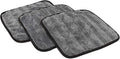 Gauntlet Car Drying Towel, Ultra-Absorbent 70/30 Blend Korean Microfiber, Dries Vehicles Faster Without Scratching, 900 GSM, 12x12 Inches, Ice Grey/Grey, 3-Pack