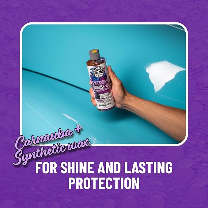 Extreme Bodywash & Wax Foaming Car Wash Soap - Soap for Foam Cannons, Foam Guns, or Bucket Washes for Cars, Trucks, Motorcycles, RVs, and More, Grape Scent - 64 oz (Half Gallon)