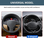 Car Steering Wheel Cover 15 inch, Microfiber PU Leather Elastic Steering Wheel Protector, Anti-Slip Breathable Car Interior Accessories for Most Cars (Dark Green)