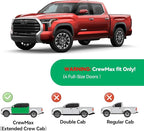 in-Channel Rain Guards for 2022-2026 Toyota Tundra CREWMAX ONLY, Window Visor Shields Vent Deflector Shade Wind Dark Smoke 2023 2024 22 23 24 25, Tape-On Inside-Mount, 4PCS