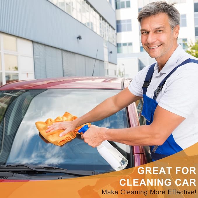Microfiber Cleaning Cloths for Cars 16 x 16 Inch Ultra Absorbent Car Towels Drying Reusable Cleaning Supplies House Kitchen Window Microfiber Towel(Yellow,60 Pcs)