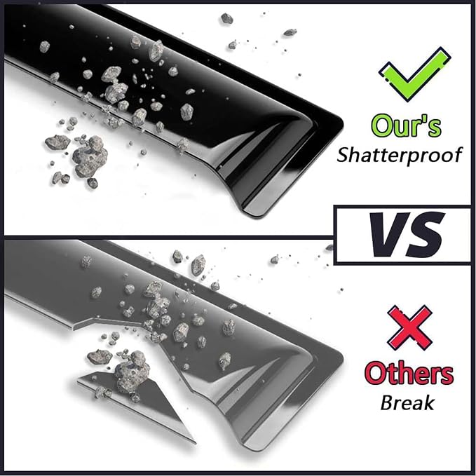 in-Channel Window Visors Rain Guards Vent Deflectors for Truck Window Shield for Chevy Silverado/GMC Sierra 1500 Crew Cab 2019-2025, 2500HD 3500HD 2020-2025, Stylish Vent Shade Wind Deflectors 194805