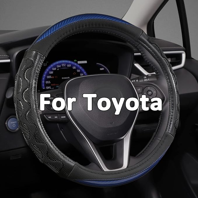 Steering Wheel Cover for Toyota, Auto Car Steering Wheel Cover for Toyota Highlander Rav4 Corolla Camry,Standard Size - Blue