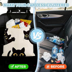Three Black Cats Car Trash Bag - Waterproof Car Trash Bag Hanging Leakproof Car Garbage Bag - Washable Reusable Trash Bag For Car Interior Hanging Organizer Storage Vehicle Travelling Camping