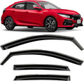 Voron Glass in-Channel Extra Durable Rain Guards for Honda Civic 2016-2021 Hatchback, Window Deflectors, Vent Window Visors, 4 Pieces - 200862