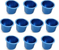 GSE Games & Sports Expert Jumbo Aluminum Cup Holder, Drop-in Cup Holder for Casino Poker Tables, Work Desks, Boats, RVs, Cars & Trucks (Blue, 10-Pack)