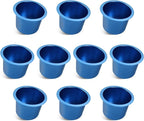 GSE Games & Sports Expert Jumbo Aluminum Cup Holder, Drop-in Cup Holder for Casino Poker Tables, Work Desks, Boats, RVs, Cars & Trucks (Blue, 10-Pack)