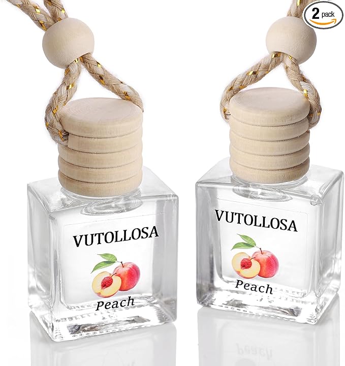2-Pack Car Air Fresheners, Car Deodorizer, Juicy Peach Air Freshener Long Lasting Hanging Car Air Freshener for Men and Women, Car Scent Diffuser by