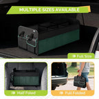 Large Trunk Organizer for SUV with 5 Compartments, Collapsible Car Organizer with Strong Handle and Non-Slip Bottom, Storage Organizer for Sedans, Van, Jeep, Grocery, Black Mixed Green