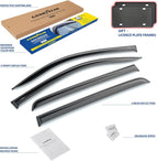 Goodyear Shatterproof Window Deflectors for Toyota Tundra 2007-2021 CrewMax, Tape-on Rain Guards, Window Visors, Vent Deflector Visor, Car Accessories, 4 pcs. - GY008625