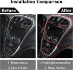 Car Interior Trim Strips,Universal 9.8 ft Car Electroplating Decoration Styling Door Dashboard, Flexible Interior Trim Accessories with Installing Tool(Red)