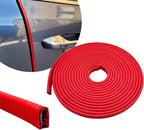 16.4Ft(5M) Car Door Edge Guards, Car Door Protector, U Shape Edge Trim Rubber Anti-Collision Seal Protector, No Glue Required Auto Entry Guard Seal Strips Fit for Trucks SUVs Sedans (Red)