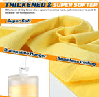 Premium Absorbent Car Drying Towel, 2 Pack 26' x17'' Super Soft Shammy Towel for Vehicle, Reusable Chamois Cloth for Car Drying, Dust Remove, Bathroom, Scratch/Spot/Streak Free, Yellow & Blue