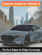 Car Snow Cover Compatible for Mazda 3 | Windshield Cover for Ice and Snow with S-Hook Straps | Heavy-Duty 600D Oxford Winter Car Cover, Waterproof & Anti-Slip