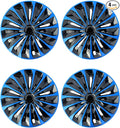 Hubcaps,16 inch hubcaps Set of 4, Wheel Rim Cover ABS Material, Snap On Car Truck SUV Replacement, for Toyota Camry Nissan Mazda etc, Black&Blue
