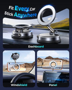 Vacuum Magnetic Car Phone Holder — 85 lb Suction & MagSafe