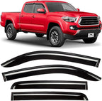 Voron Glass Tape-on Extra Durable Rain Guards for Toyota Tacoma 2016-2023 Double Cab, Window Deflectors, Vent Window Visors, 4 Pieces - 130185