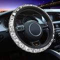 Sexy Lewd Face Anime Steering Wheel Cover Anime Car Accessories for Men Women with Car Coaster, 15 Inch Anti-Slip Car Steering Wheel Covers Universal Fit