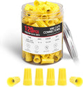 120PCS Yellow Wire Connectors Kit 16-14 AWG Electric Wire Caps Insulating Insert Twist Electrical Wire Terminal with Spring for Connect Electrical Wiring Automotive Car Truck Boats Marine