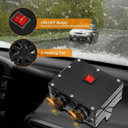 Car Heater - Windshield De-Icers Car Defogger 12V 500W Car Heater 2 in 1 Portable Car Heaters and Cooling Fan with Purification for Winter 2 Holes