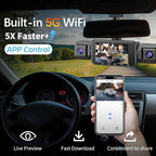 4 Channel Dash Cam Front and Rear Cabin, 360 Dash Camera, Night Vision 8 IR Lamps for Cars, 5G WiFi for Download, G-Sensor, 24H/7 Parking Mode with 64GB Card, Support 256 GB Max