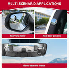 Blind Spot Mirror, 2" Round HD Glass Frameless Convex Rear View Mirrors Exterior Accessories with Wide Angle Adjustable Stick for Car SUV and Trucks, Pack of 4