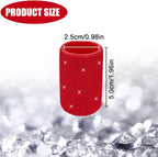 Upright Car Chapstick Holder, Bling Insulating Lip Balm Holder,Rhinestone Car Accessories for Women Interior,Suitable for Most Vehicles. (Red)