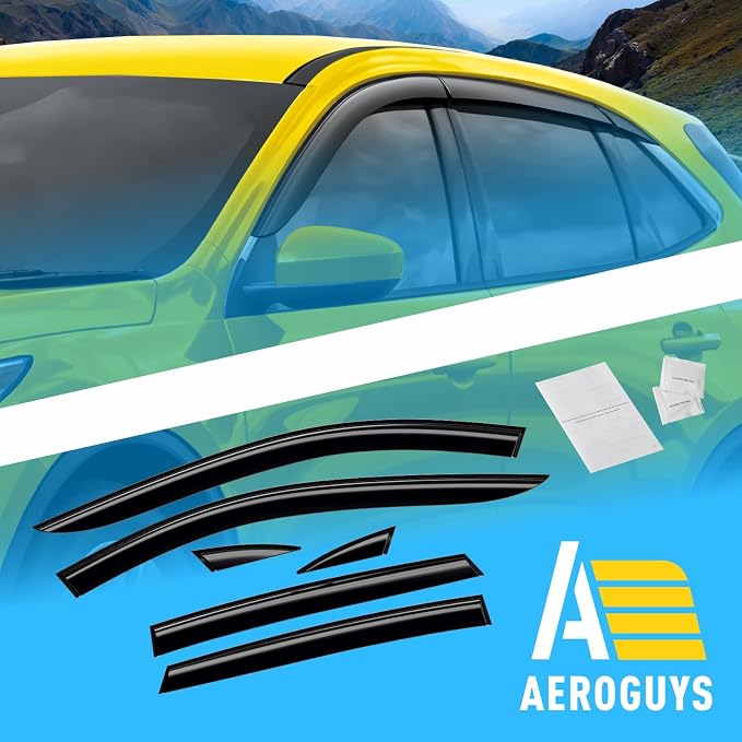 Extra Durable Window Deflectors Tape-On Window Visors Rain Guards Fit for Ford Escape 2020-2026, Sun Visors, Wind Vent for Shades, Exterior Car Accessories - 6pcs. AG0166